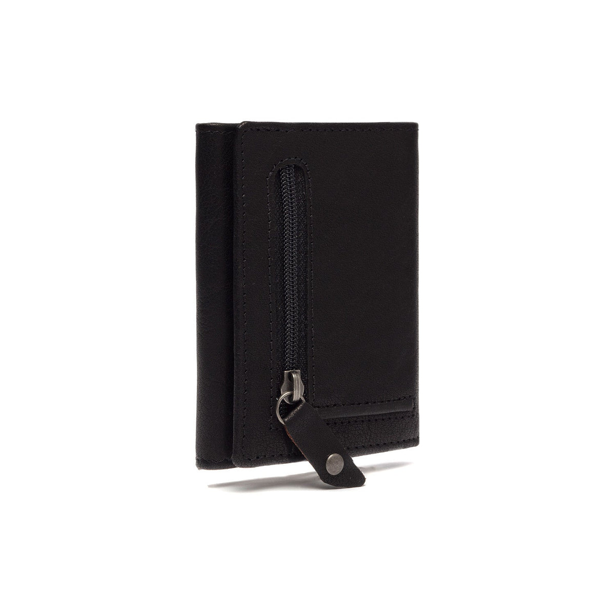 Solid Antique Brass Hardware &amp; Heavy-Duty Dual Zipper Detail on Paris Full-Grain Leather Card Holder für Damen