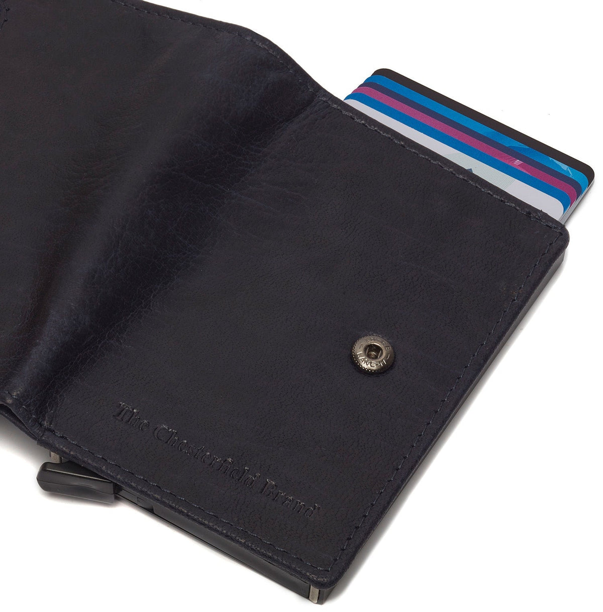 
Navy Leather Card Holder Prague, detail view 5