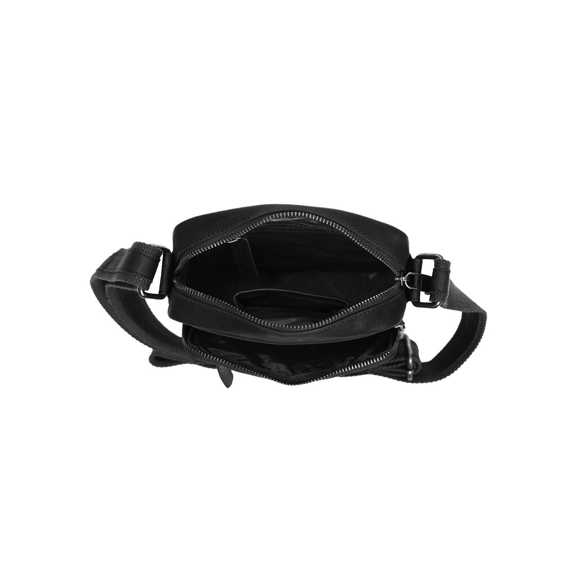 Birmingham Full-Grain Leather Crossbody Bag für Herren - Structured Side Profile Showing Gusset Depth &amp; Expansion Capacity