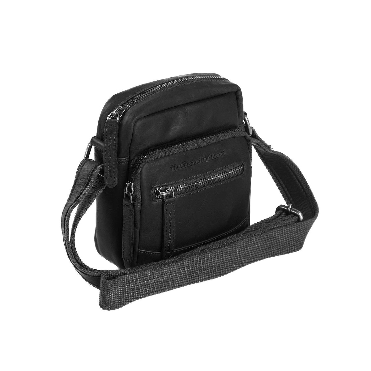 Bremen Full-Grain Leather Crossbody Bag für Herren in Classic 100% Full-Grain Leather - Full Exterior Front Profile View | Online Kaufen