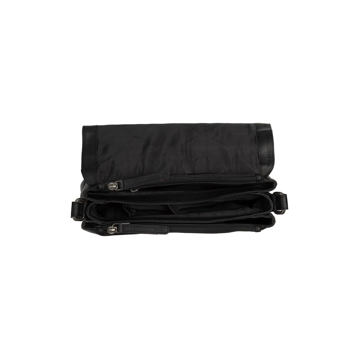 
Solid Antique Brass Hardware & Heavy-Duty Dual Zipper Detail on Laverton Vollnarbenleder-Umhängetasche