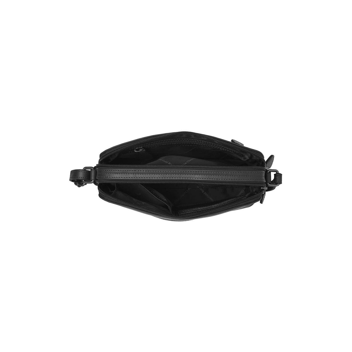
Solid Antique Brass Hardware & Heavy-Duty Dual Zipper Detail on Nebraska Vollnarbenleder-Umhängetasche