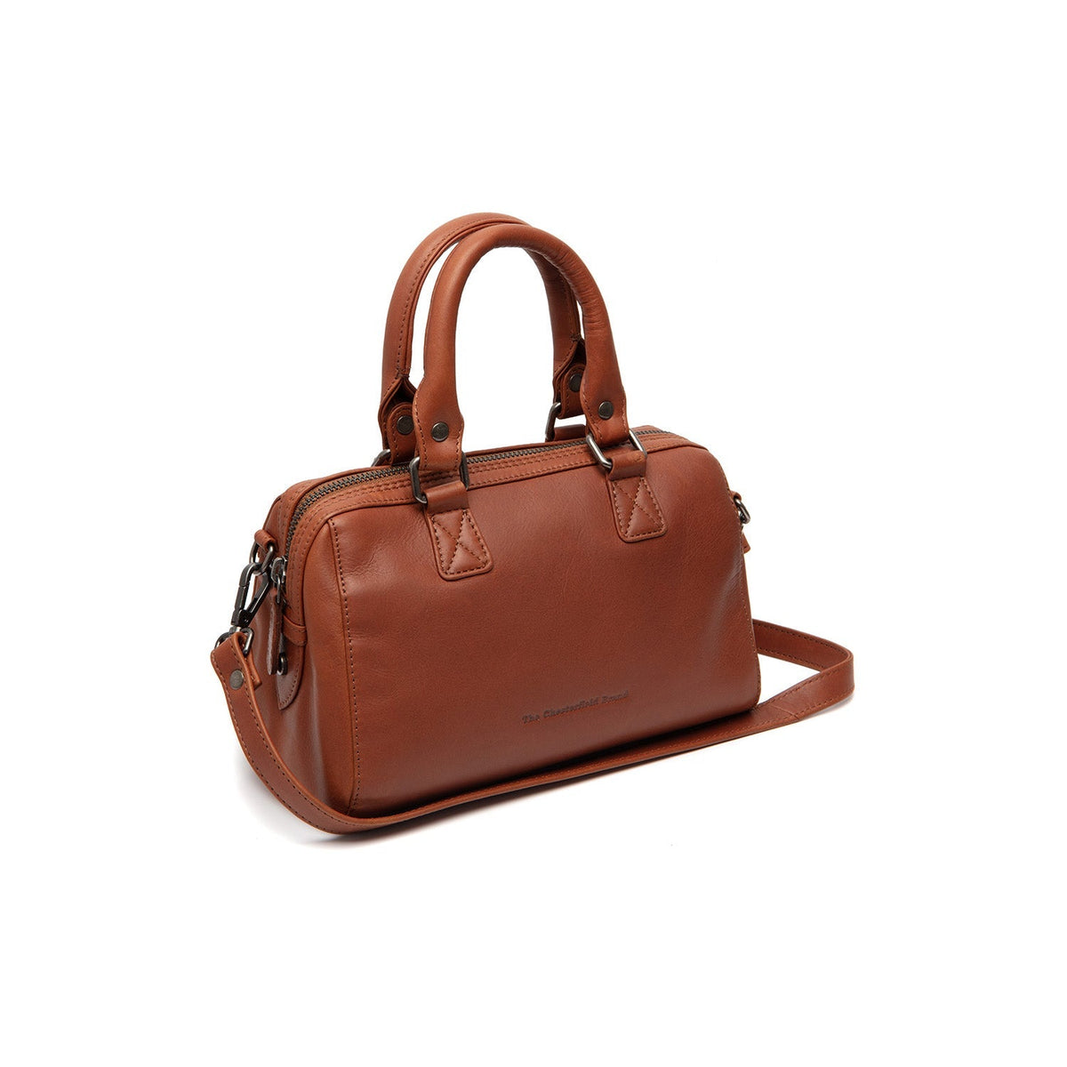 Tailored Rib Cuffs &amp; Hem Craftsmanship Construction Detail on Dalford Full-Grain Leather Handbag für Damen