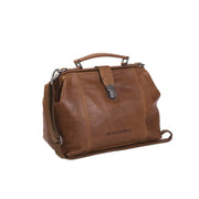 Tailored Rib Cuffs &amp; Hem Craftsmanship Construction Detail on Shaun Full-Grain Leather Handbag für Damen