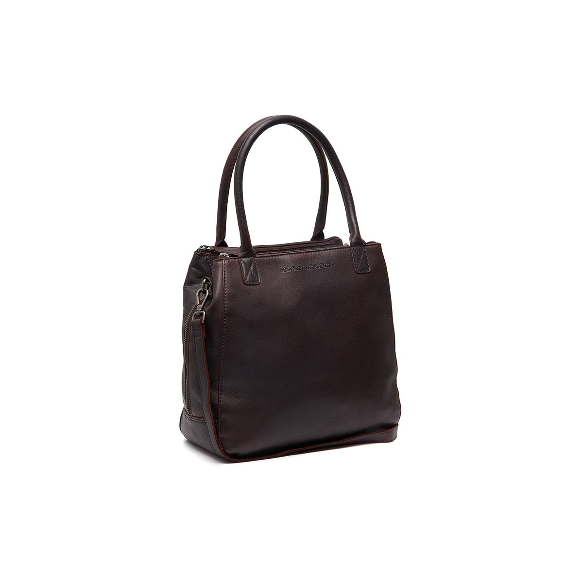 Tailored Rib Cuffs &amp; Hem Craftsmanship Construction Detail on Solvin Full-Grain Leather Handbag für Damen