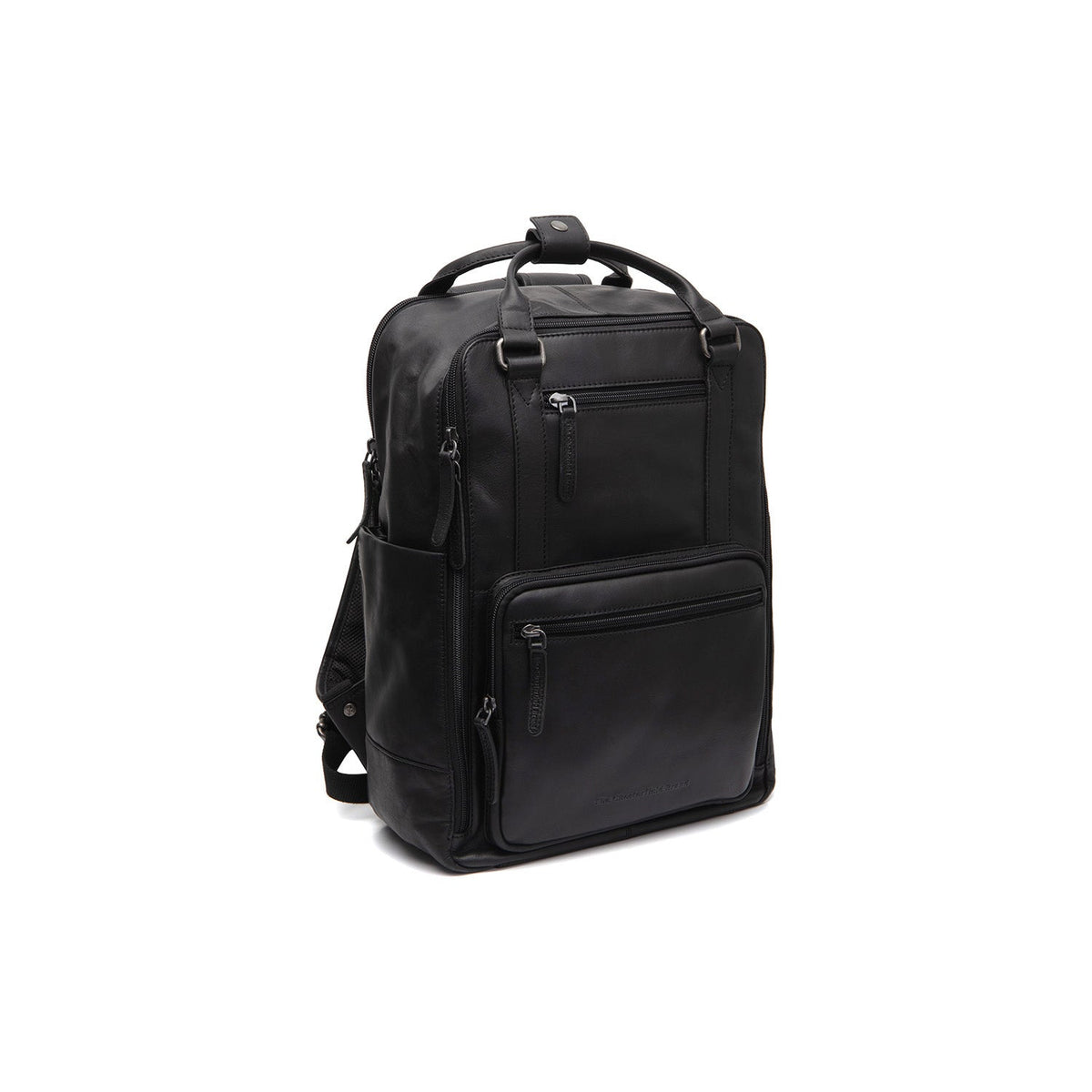 Calden Full-Grain Leather Laptop Backpack für Damen in Classic 100% Full-Grain Leather - Full Exterior Front Profile View | Online Kaufen
