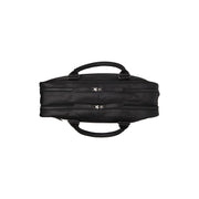 
Solid Antique Brass Hardware & Heavy-Duty Dual Zipper Detail on Boston Vollnarbenleder-Laptoptasche