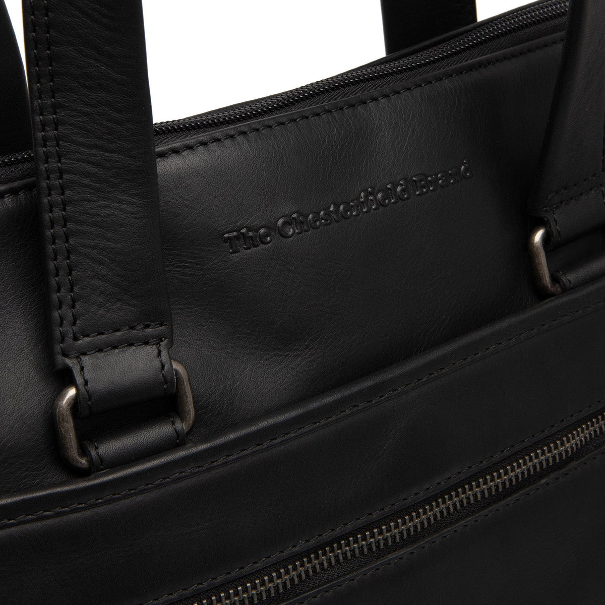 Elvas Full-Grain Leather Laptop Bag für Damen - Structured Side Profile Showing Gusset Depth &amp; Expansion Capacity