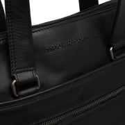 Elvas Full-Grain Leather Laptop Bag für Damen - Structured Side Profile Showing Gusset Depth &amp; Expansion Capacity
