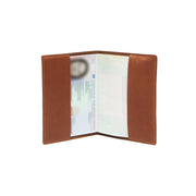 Cognac Leather Passport Case für Damen, detail view 3