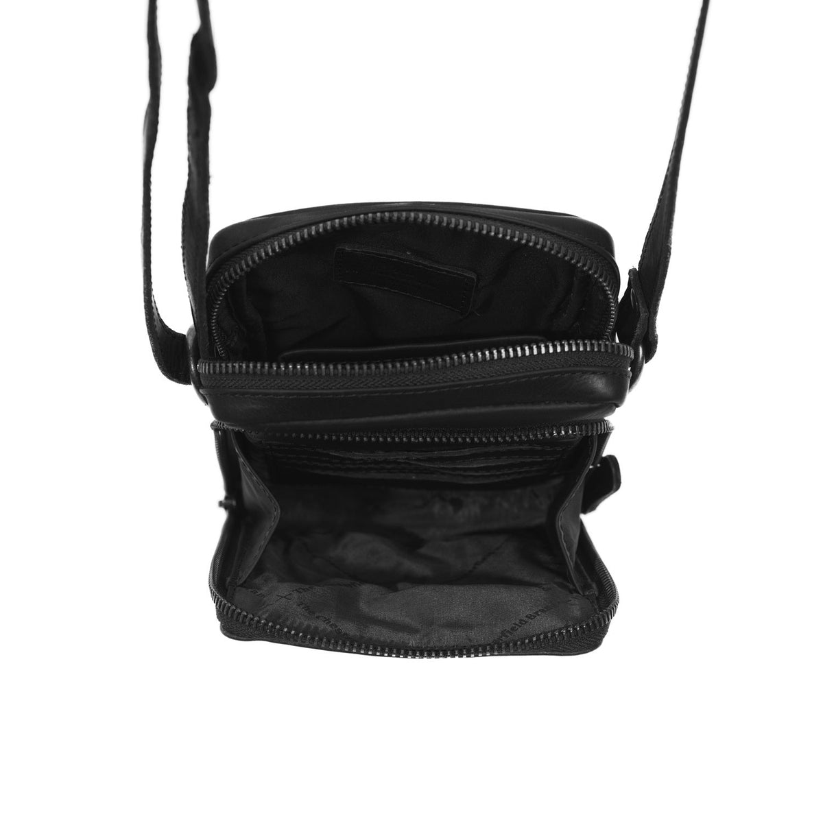 
Detailansicht of Classic Collar & Heavy-Duty Zipper Hardware on Hamilton Vollnarbenleder Phone Bag