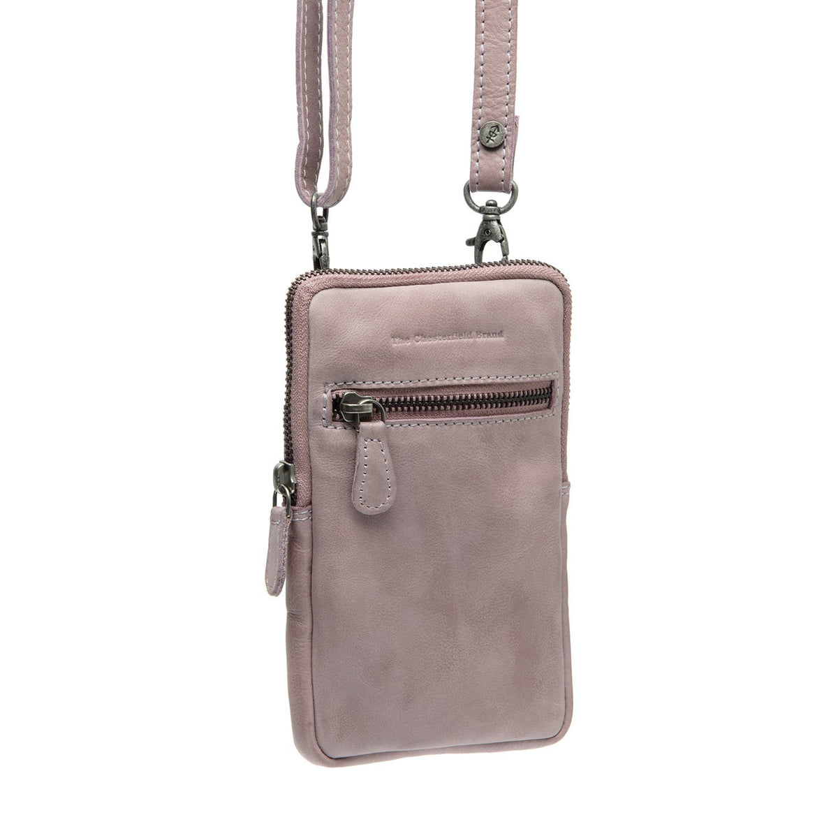 Salta Full-Grain Leather Phone Bag aus klassischem 100% Vollnarbenleder - Vorderansicht & maßgeschneiderte Silhouette | Online Kaufen