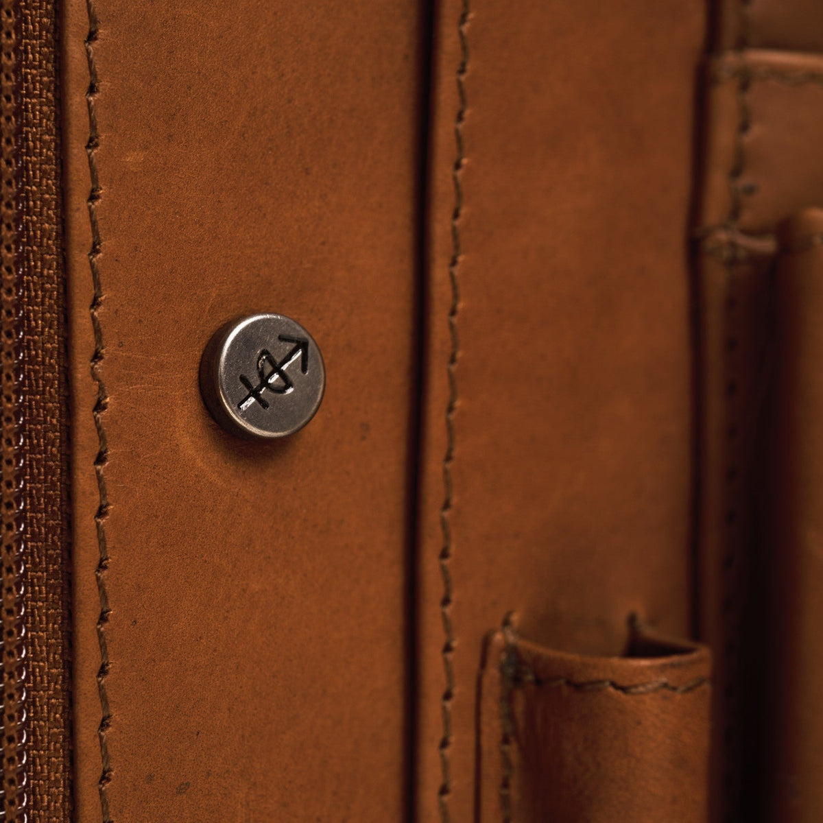 
Cognac Leather Portfolio Barnet für Damen für Damen, detail view 4