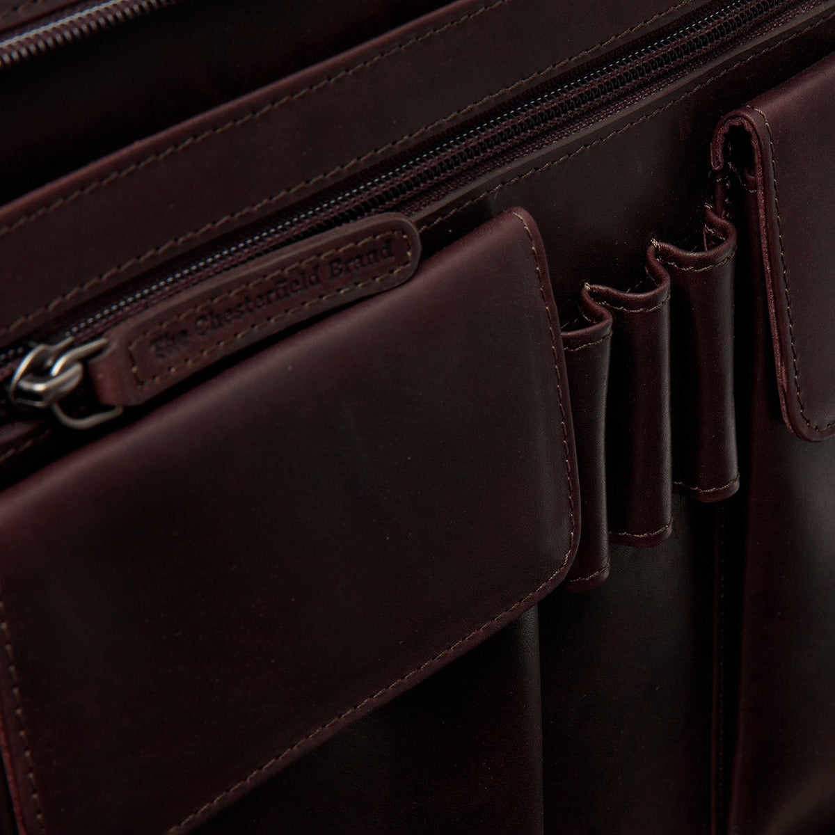 Brown Leather Portfolio Moreton für Damen, detail view 3
