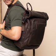 Remo Full-Grain Leather Roll-top Backpack für Damen – Zusätzliche Produktansicht 2