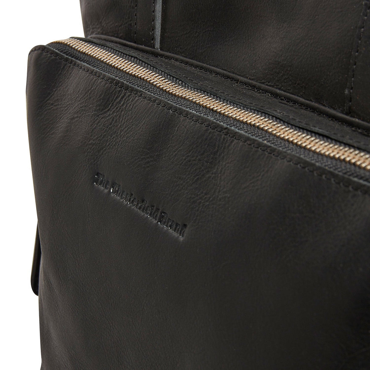 Solid Antique Brass Hardware &amp; Heavy-Duty Dual Zipper Detail on Alicante Full-Grain Leather Shopper für Damen