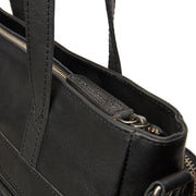 Alicante Full-Grain Leather Shopper für Damen - Structured Side Profile Showing Gusset Depth &amp; Expansion Capacity