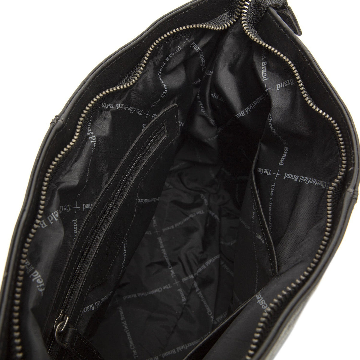 Solid Antique Brass Hardware &amp; Heavy-Duty Dual Zipper Detail on Amelia Full-Grain Leather Shoulder Bag für Damen