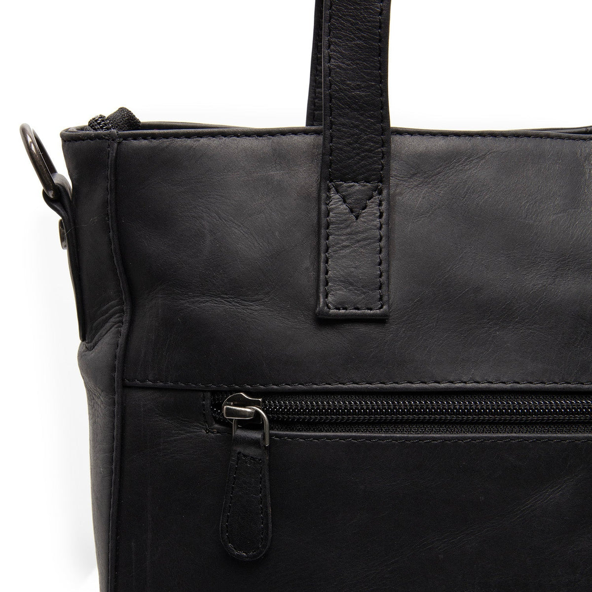 Mosel Full-Grain Leather Shoulder Bag für Damen - Structured Side Profile Showing Gusset Depth &amp; Expansion Capacity