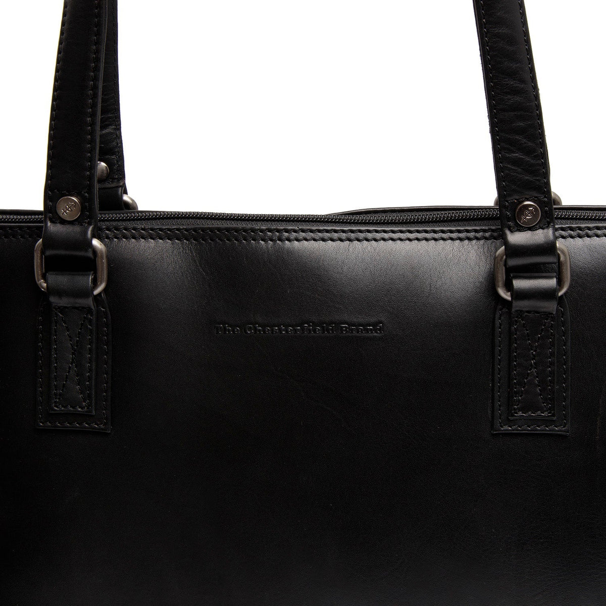 
Classic 100% Full-Grain leather Bag - Rückansicht mit verstärkten Lederträgern & handwerklichen Nähten