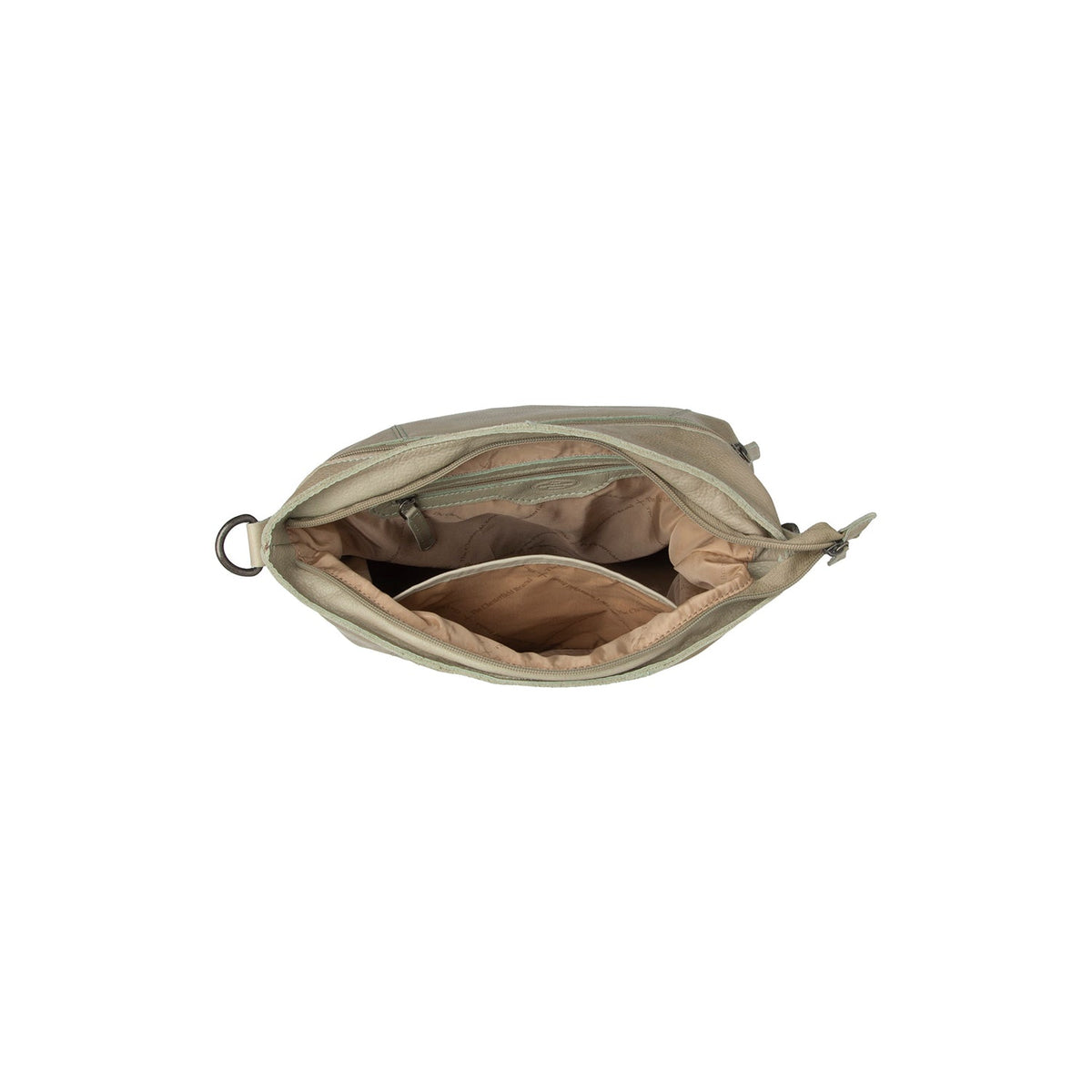 Solid Antique Brass Hardware &amp; Heavy-Duty Dual Zipper Detail on Sintra Full-Grain Leather Shoulder Bag für Damen