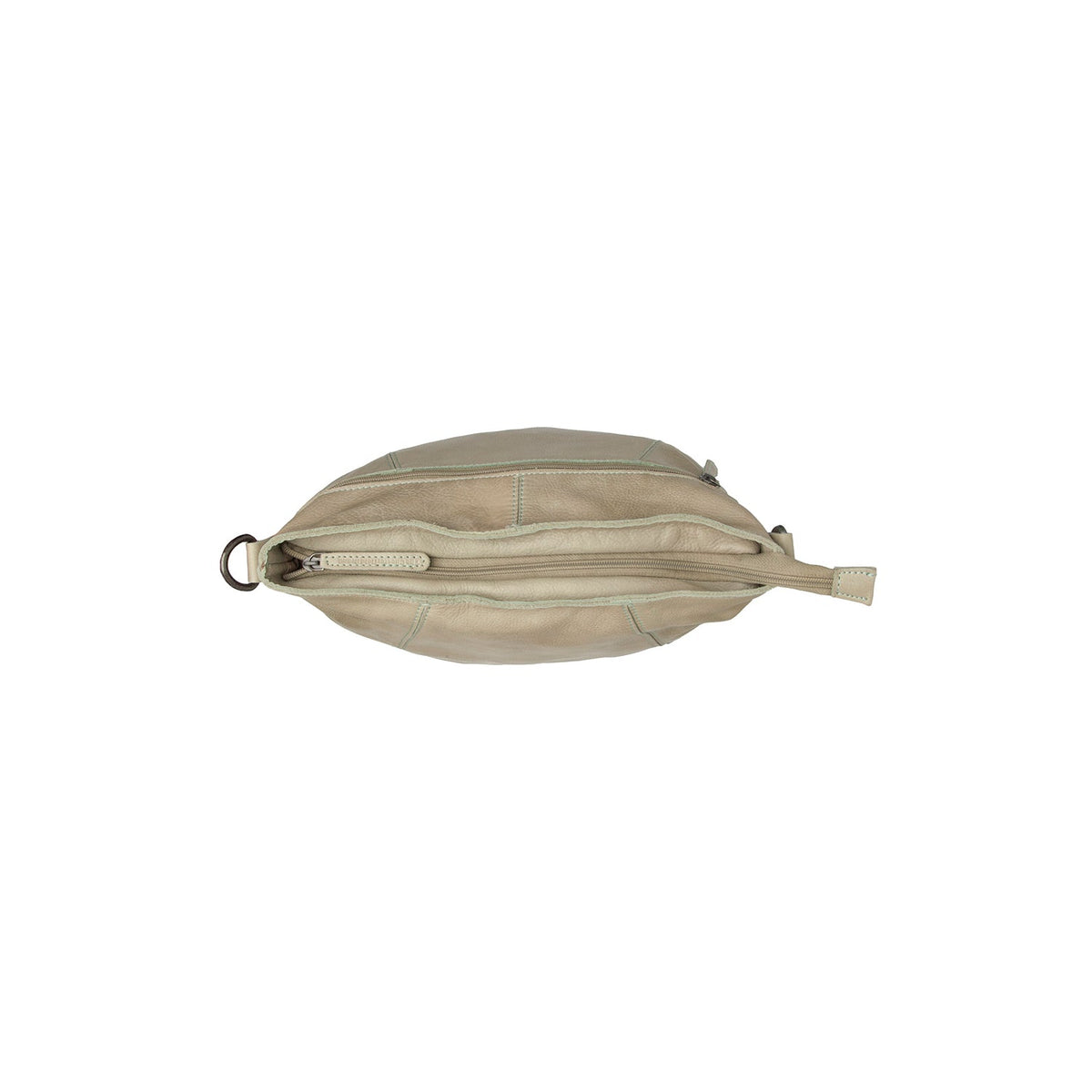 Sintra Full-Grain Leather Shoulder Bag - Strukturierte Seitenansicht mit Faltentiefe & Erweiterungsvolumen