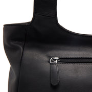 Tofino Full-Grain Leather Shoulder Bag für Damen - Structured Side Profile Showing Gusset Depth &amp; Expansion Capacity