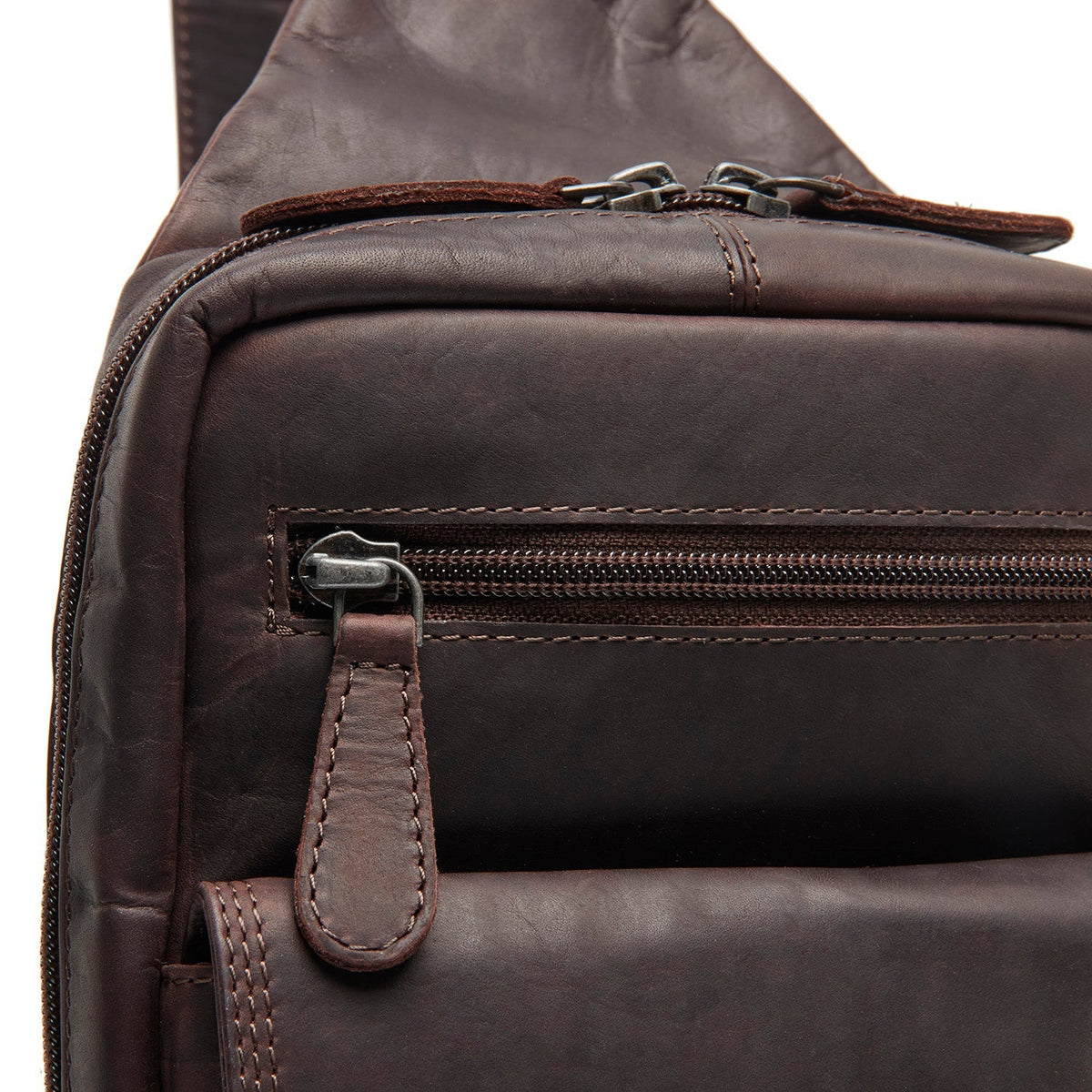 Brown Leather Sling Bag Turelle für Damen, detail view 1