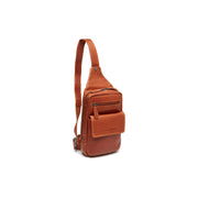 Cognac Leather Sling Bag Turelle für Damen, front view