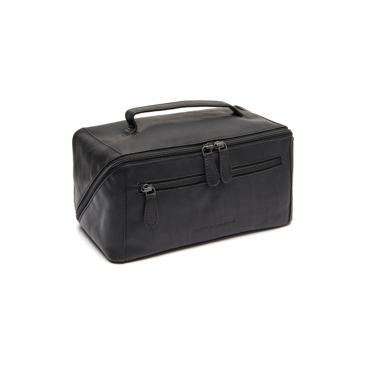 Trevia Full-Grain Leather Toiletry Bag für Damen in Classic 100% Full-Grain Leather - Vorderansicht &amp; maßgeschneiderte Silhouette | Online Kaufen