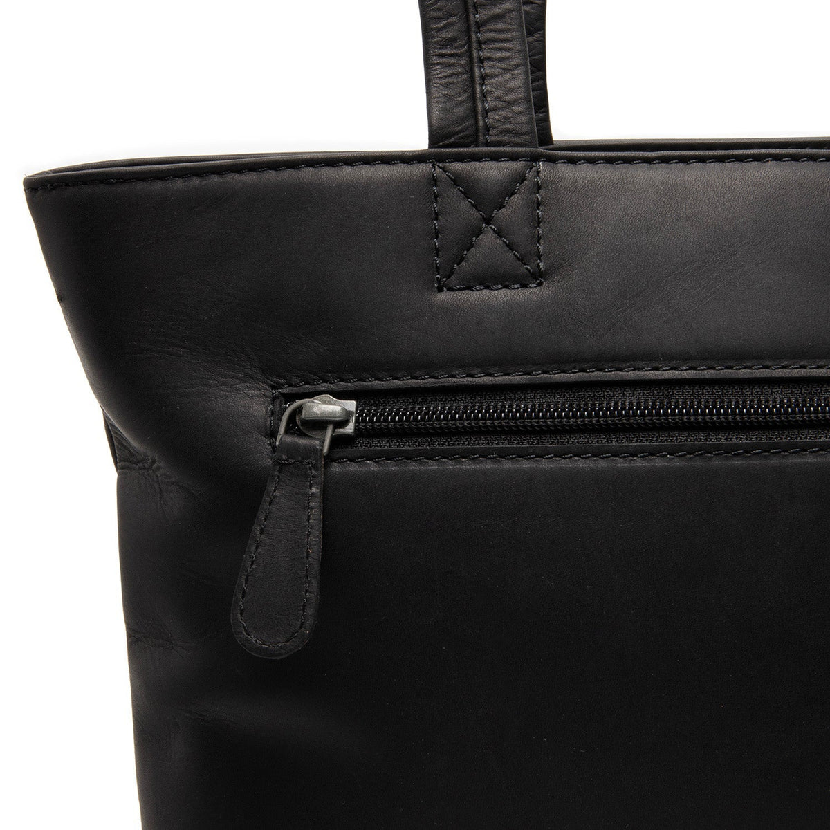 Alveron Full-Grain Leather Tote Bag für Damen - Structured Side Profile Showing Gusset Depth &amp; Expansion Capacity