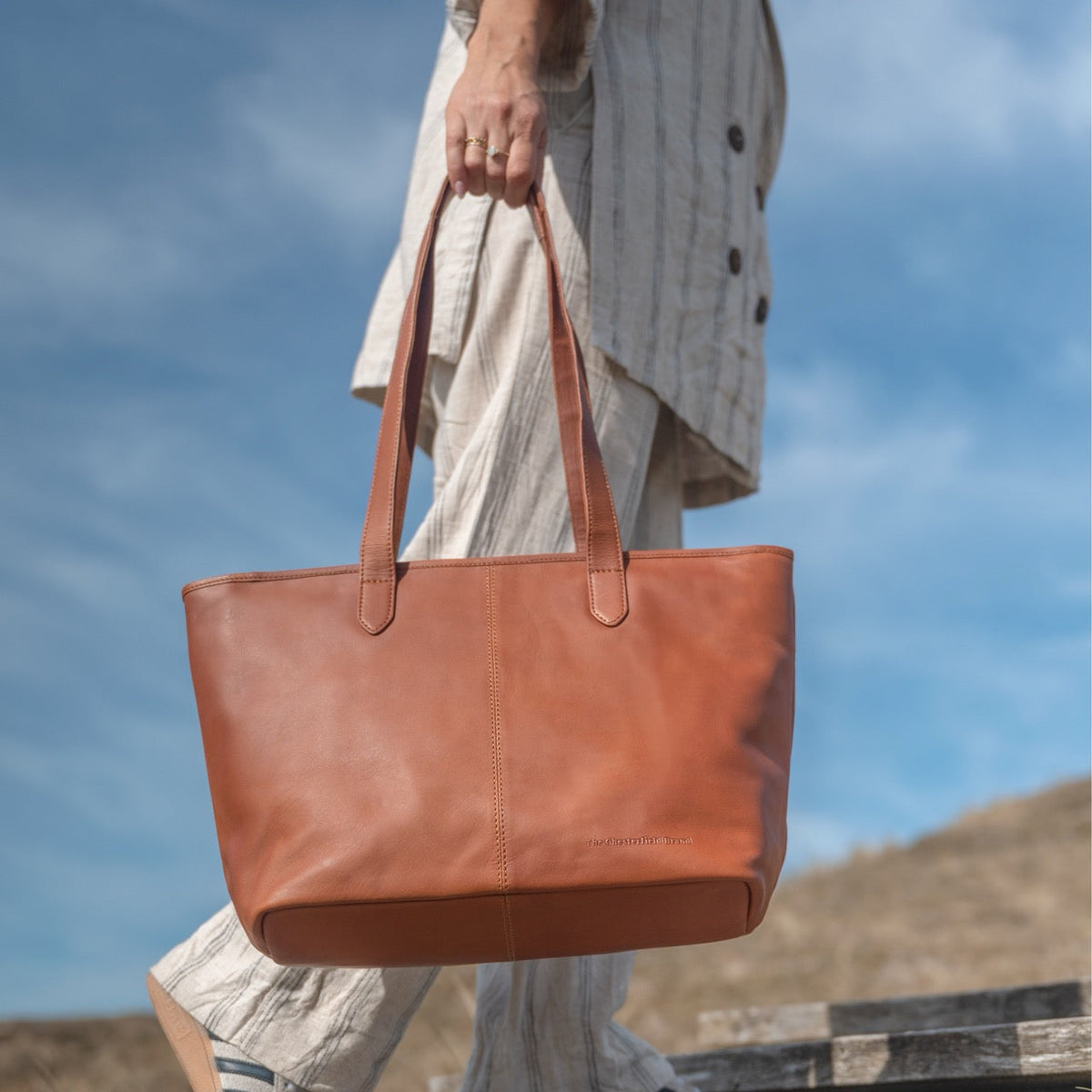 Monza Full-Grain Leather Tote Bag für Damen – Zusätzliche Produktansicht 2