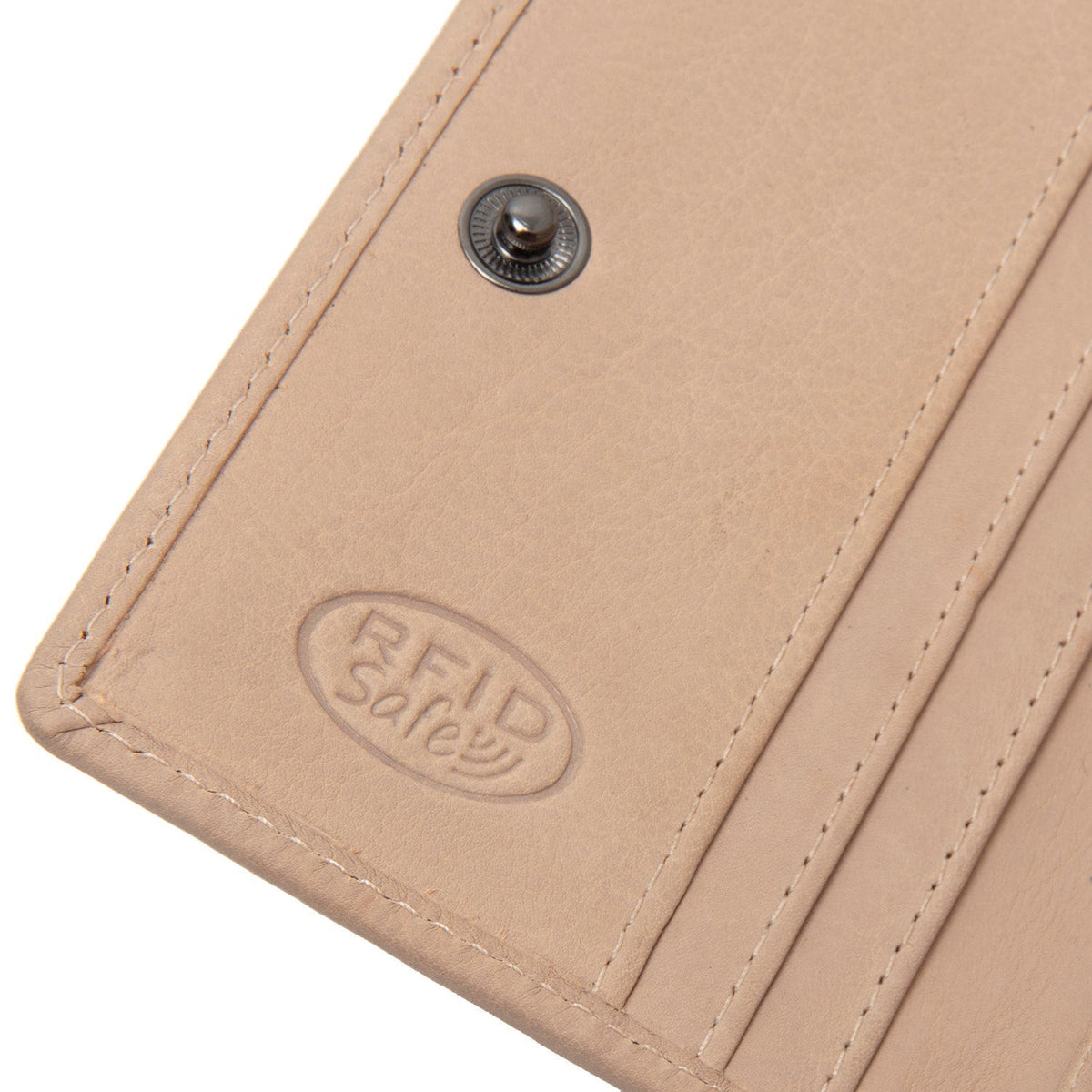 Floren Full-Grain Ledergeldbörse für Damen - Structured Side Profile Showing Gusset Depth &amp; Expansion Capacity