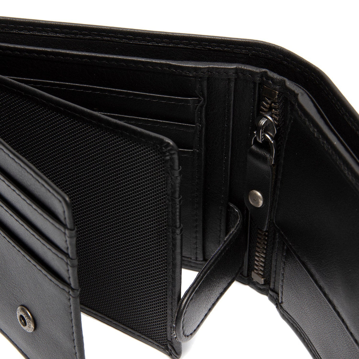 Hendrick Full-Grain Ledergeldbörse für Herren - Structured Side Profile Showing Gusset Depth &amp; Expansion Capacity