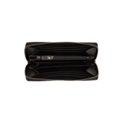 
Solid Antique Brass Hardware & Heavy-Duty Dual Zipper Detail on Livorno Vollnarbenleder-Geldbörse