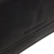 Solid Antique Brass Hardware &amp; Heavy-Duty Dual Zipper Detail on Rhodos Full-Grain Ledergeldbörse für Damen