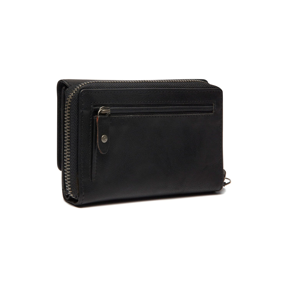 Rhodos Full-Grain Ledergeldbörse für Damen - Structured Side Profile Showing Gusset Depth &amp; Expansion Capacity