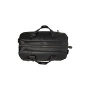 
Solid Antique Brass Hardware & Heavy-Duty Dual Zipper Detail on Volenza Vollnarbenleder-Weekender-Reisetasche