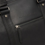 
Classic 100% Full-Grain Leather Duffle Bag - Rückansicht mit verstärkten Lederträgern & handwerklichen Nähten