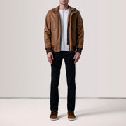 Lester Braun Suede Leder-Bomberjacke für Herren – Zusätzliche Produktansicht 2