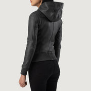 
Luna Hooded Leder-Bomberjacke für Damen – alternate product view 5