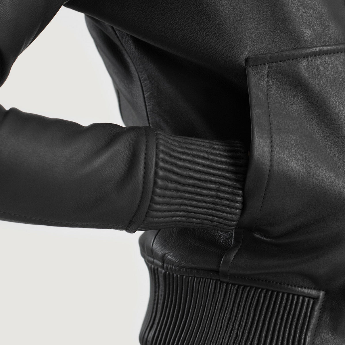 
Luna Hooded Leder-Bomberjacke für Damen – alternate product view 6