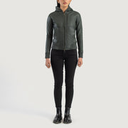 
Luna Hooded Leder-Bomberjacke für Damen – alternate product view 3