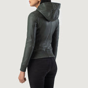 
Luna Hooded Leder-Bomberjacke für Damen – alternate product view 5