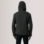 Detailansicht of Hooded &amp; Zipper with placket Hardware on Marlo Olive Canvas Hooded Work Lederjacke für Herren For Men