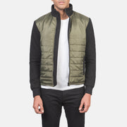 
Nashville Gesteppt Grün Windbreaker Lederjacke für Herren in Green & Black Nylon (Torso) &Amp; Knitted Fabric (Sleeves) - Vorderansicht & maßgeschneiderte Silhouette | Online Kaufen