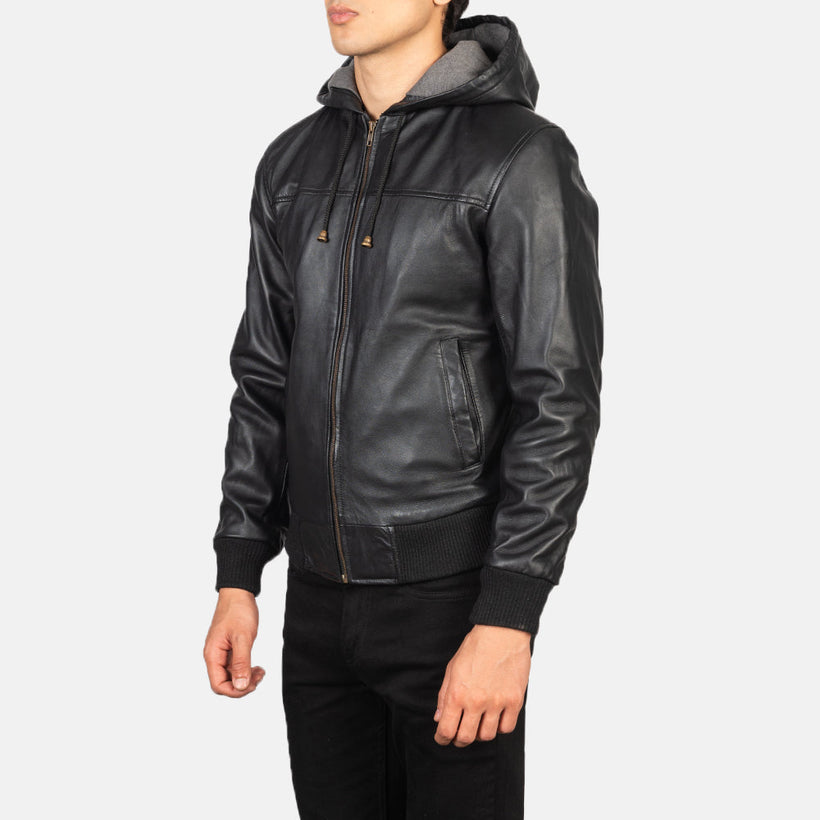 Nintenzo Leder-Bomberjacke für Herren