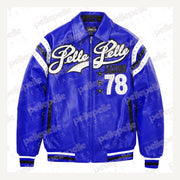 
Encrusted Varsity Lederjacke (Navy) für Damen
