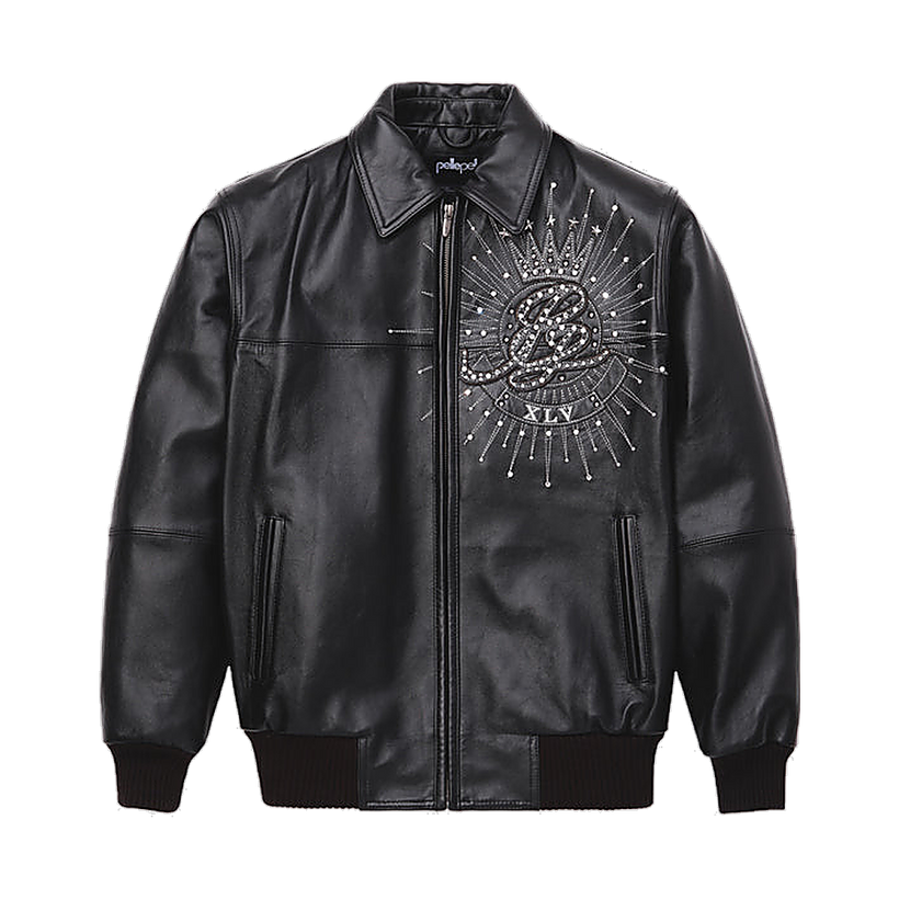 Premium Embroidered Lederjacke für Damen