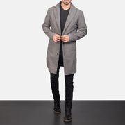 
Petrillo Grau Wool Single Breasted Ledermantel für Herren in Grey Synthetic Wool - Vorderansicht & maßgeschneiderte Silhouette | Online Kaufen